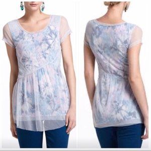 Meadow Rue Anthropologie Dahlia Watercolor Top M